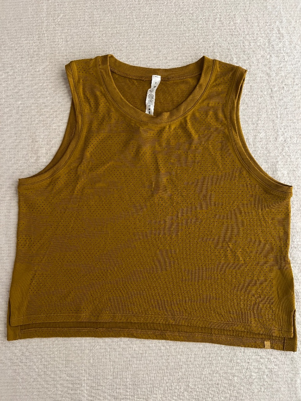 Lululemon Train To Be Tank Top Camo Print Dot Camo Gold Spice Size 8